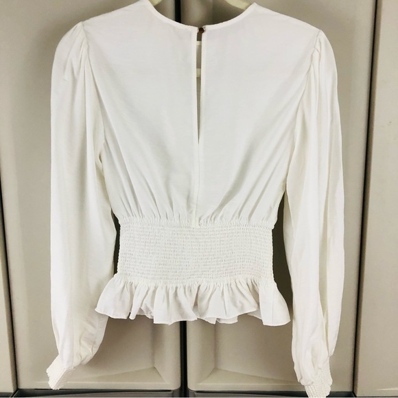 NWT KEEPSAKE the label white secure blouse, cinched waist,puffy sleeves women XS - Picture 7 of 13